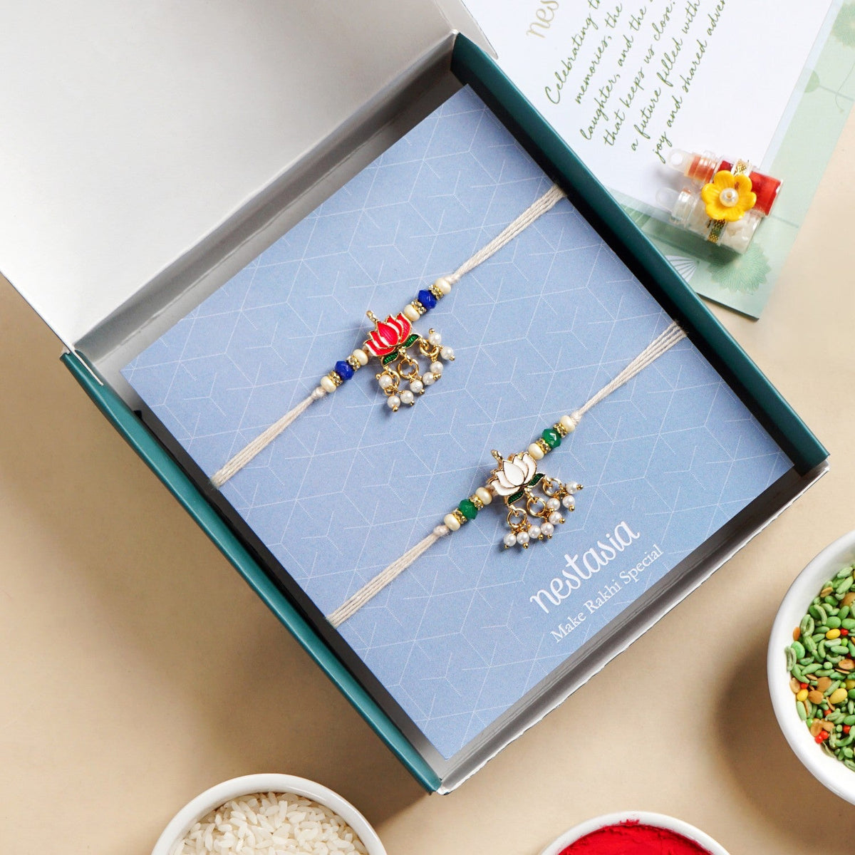 Blooming Lotus Rakhi Gift Set Nestasia