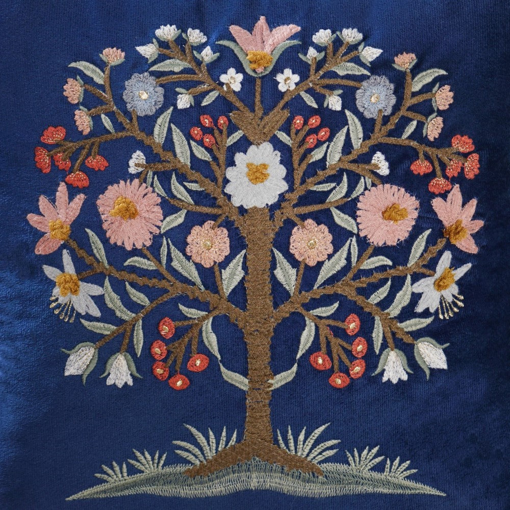 Tree Of Life Embroidered Cushion Cover 40x40cm Nestasia