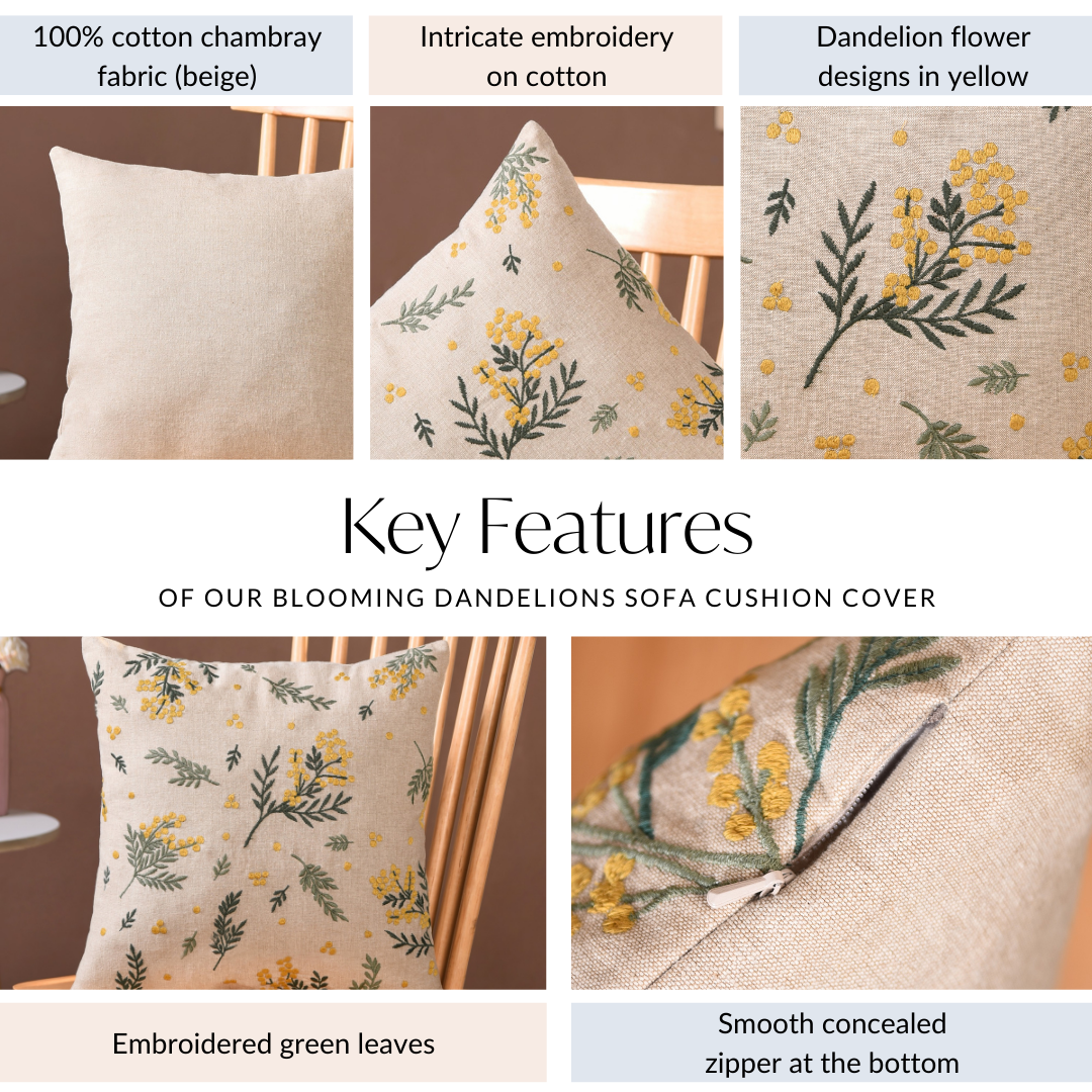 Blooming Dandelions Sofa Cushion Cover 40x40cm Nestasia