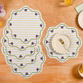 Bloom Lines Cotton Embroidered Table Mat Set Of 6 Nestasia