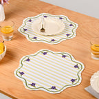 Bloom Lines Cotton Embroidered Table Mat Set Of 6 Nestasia