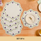 Bloom Lines Cotton Embroidered Table Mat Set Of 6 Nestasia