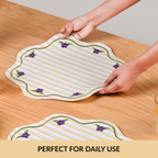 Bloom Lines Cotton Embroidered Table Mat Set Of 6 Nestasia