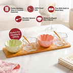 Blossom Bowls Serving Platter With Spoon Set Of 7 Nestasia