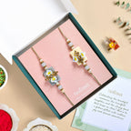 Blossoming Blue Floral Rakhi Gift Set Nestasia