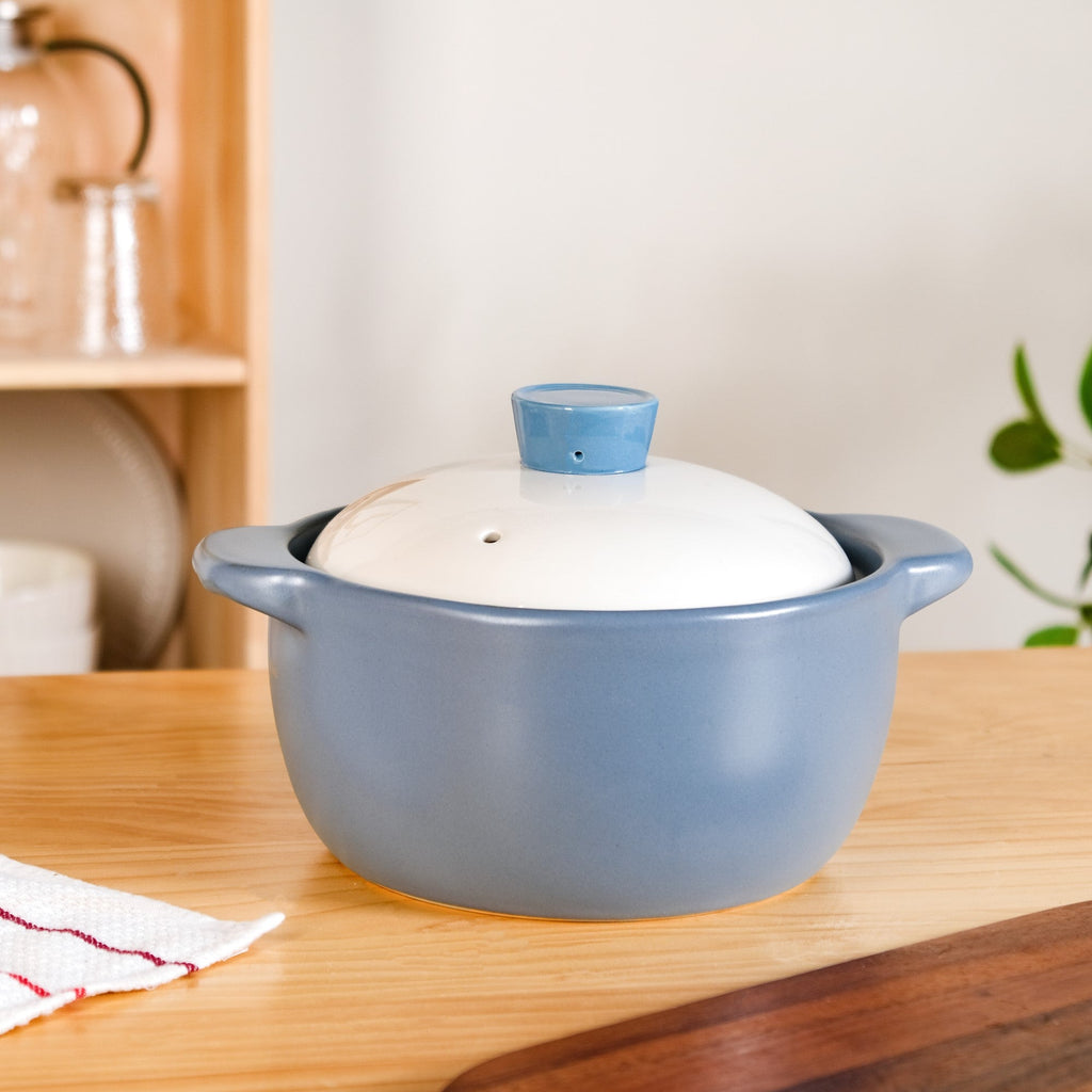 KindlePot Stovetop Ceramic Cookware Blue White 2300ml Nestasia