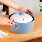 KindlePot Stovetop Ceramic Cookware Blue White 2300ml Nestasia