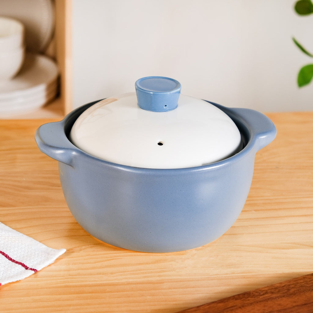 KindlePot Stovetop Ceramic Cookware Blue White 2300ml Nestasia