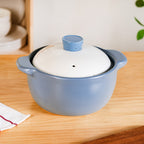 KindlePot Stovetop Ceramic Cookware Blue White 2300ml Nestasia