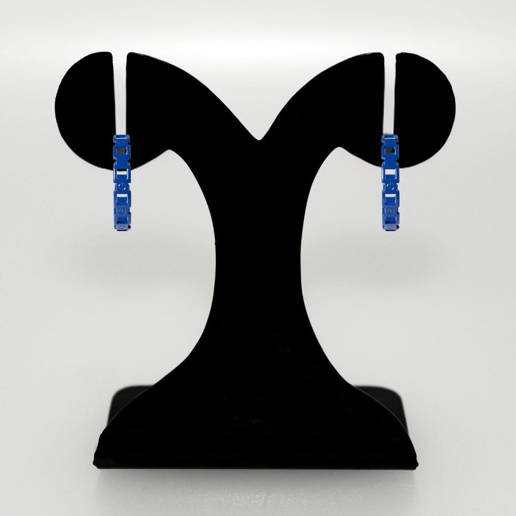 Blue Chain Link Design Hoops Nestasia