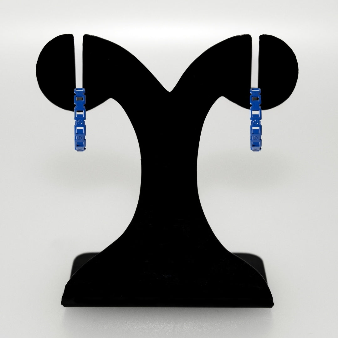 Blue Chain Link Design Hoops Nestasia