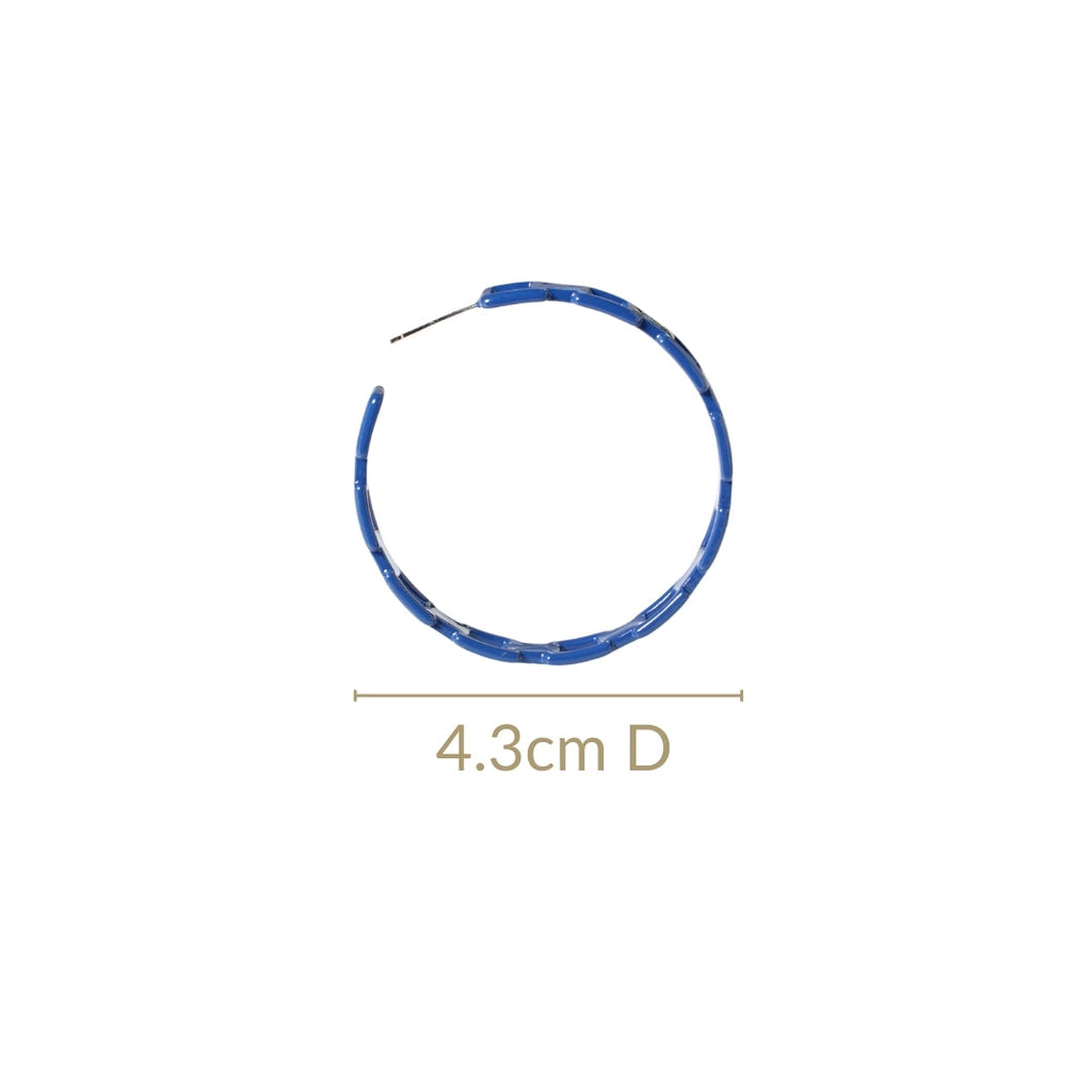Blue Chain Link Design Hoops Nestasia