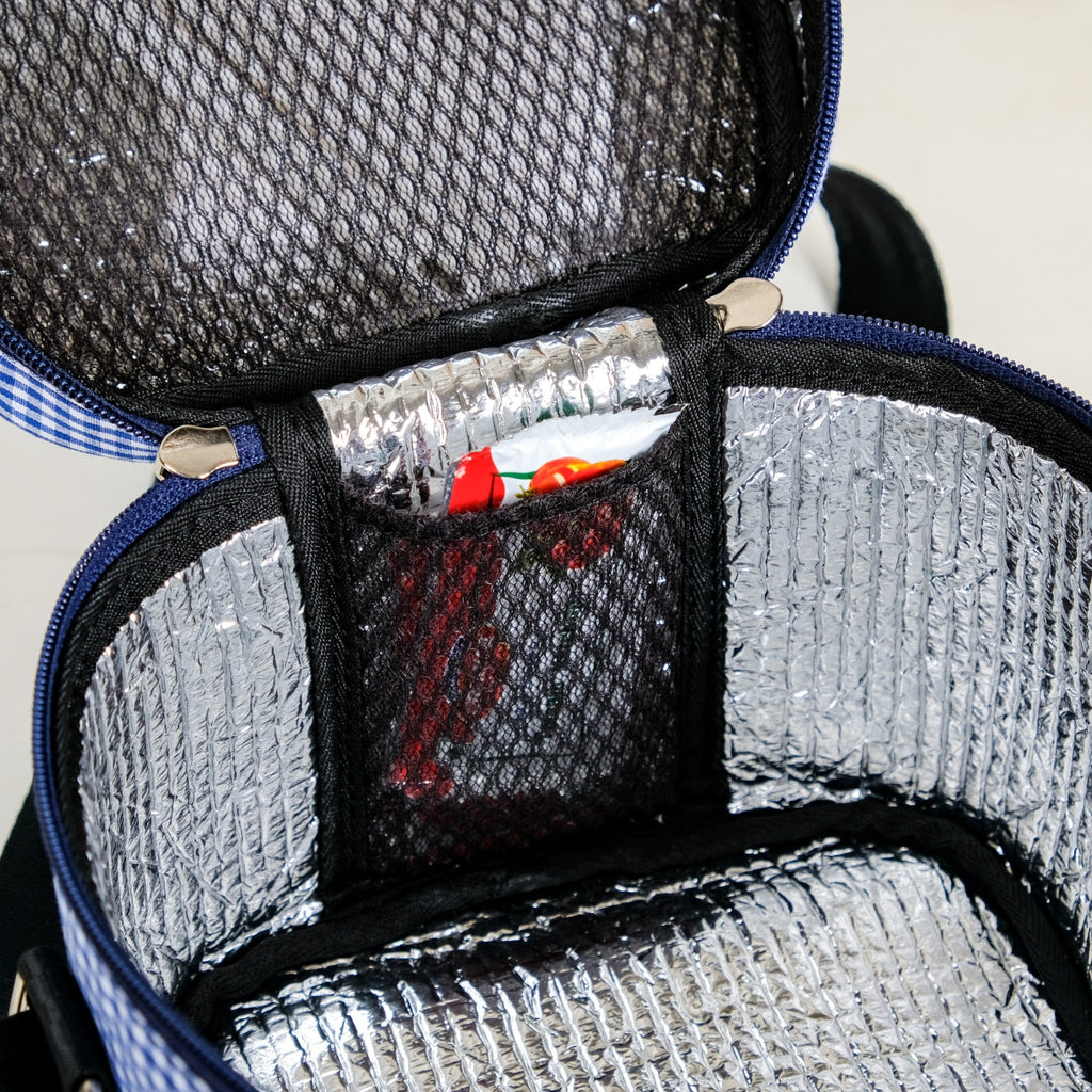 Blue Checked Lunch Bag With Insulation Nestasia