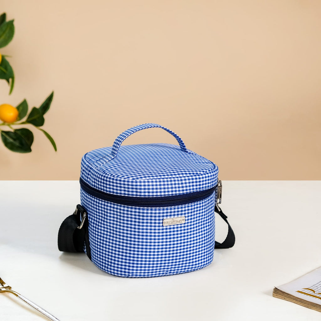 Blue Checked Lunch Bag With Insulation Nestasia