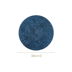 Blue Embossed Hibiscus Round Placemats Set Of 6 Nestasia