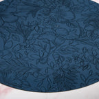 Blue Embossed Hibiscus Round Placemats Set Of 6 Nestasia