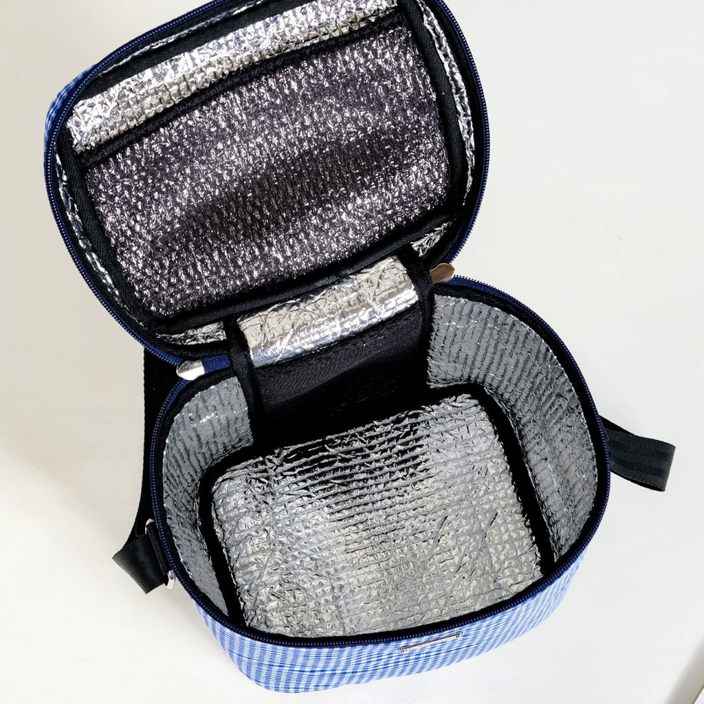 Blue Gingham Insulated Lunch Bag Nestasia