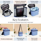Blue Gingham Insulated Lunch Bag Nestasia