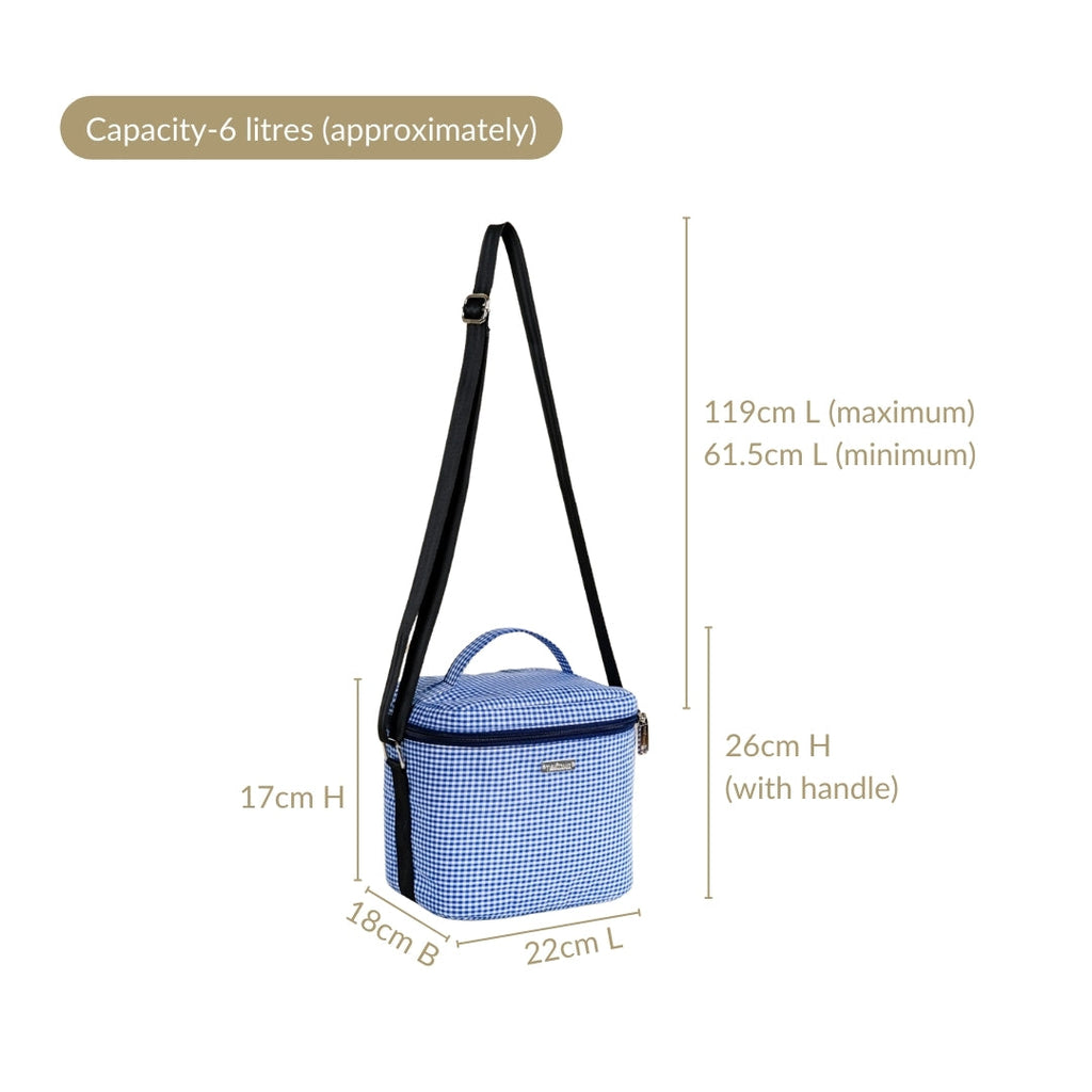 Blue Gingham Insulated Lunch Bag Nestasia