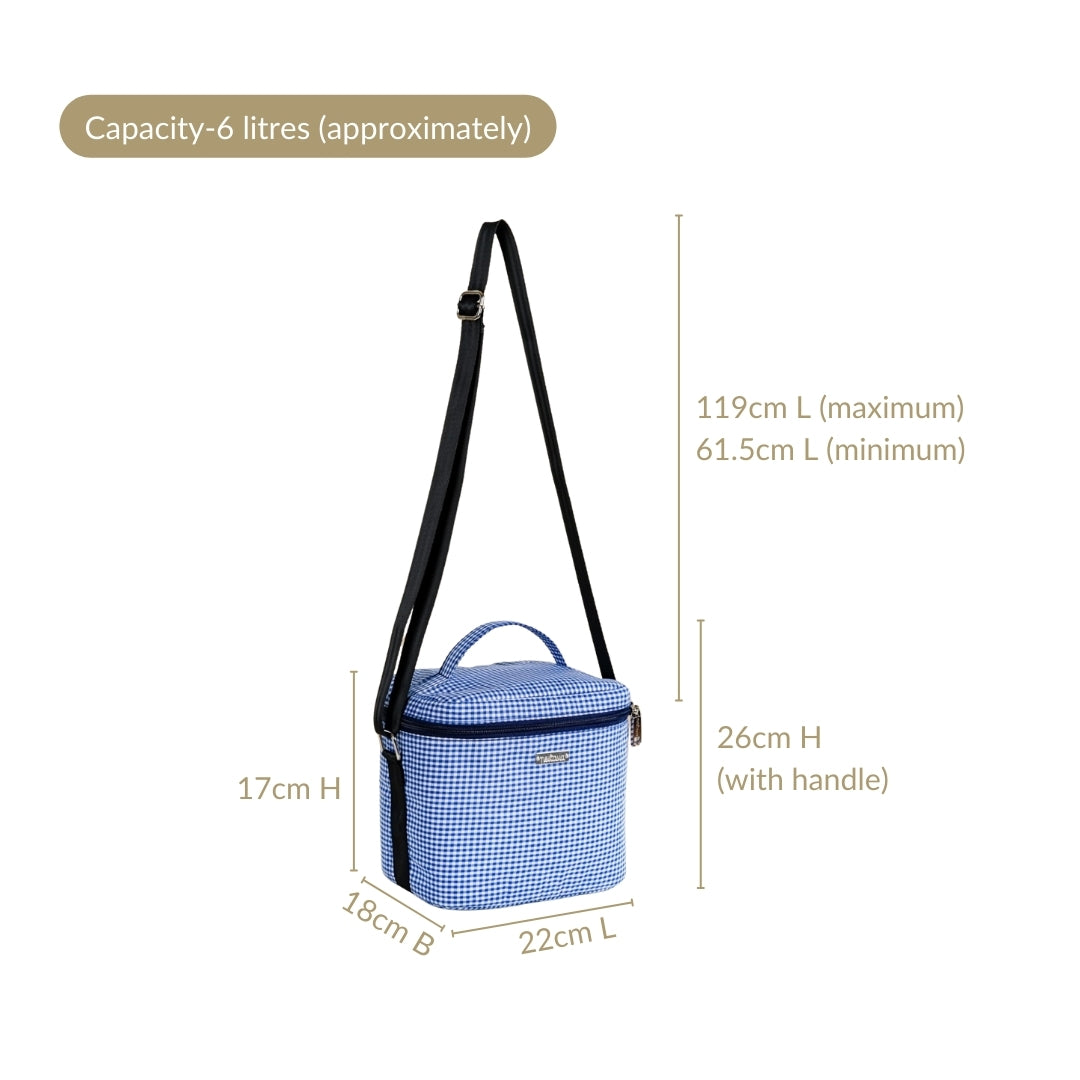 Blue Gingham Insulated Lunch Bag Nestasia