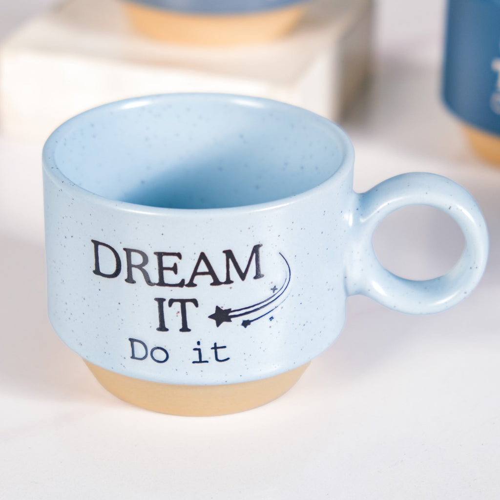 Morning Motivation Stackable Cup Set Of 4 Blue 215ml Nestasia
