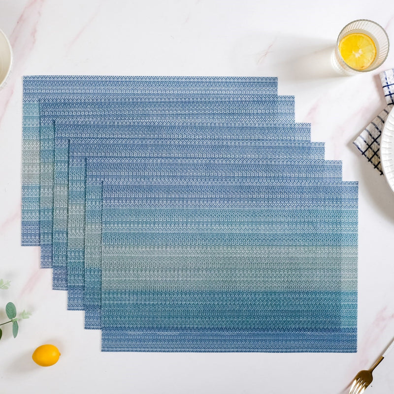 Blue Hues Dining Table Mat Set Of 6 Nestasia