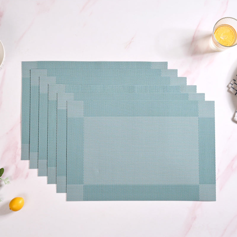 Blue Reversible Dining Table Mats Set Of 6 Nestasia