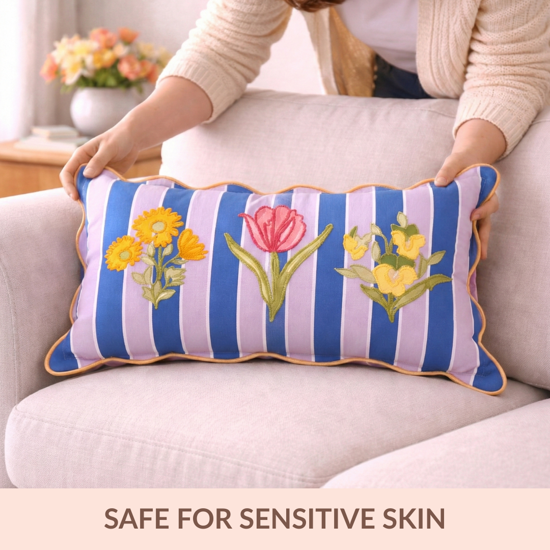 Bloom Era Striped Cotton Cushion Cover 50x30cm Nestasia