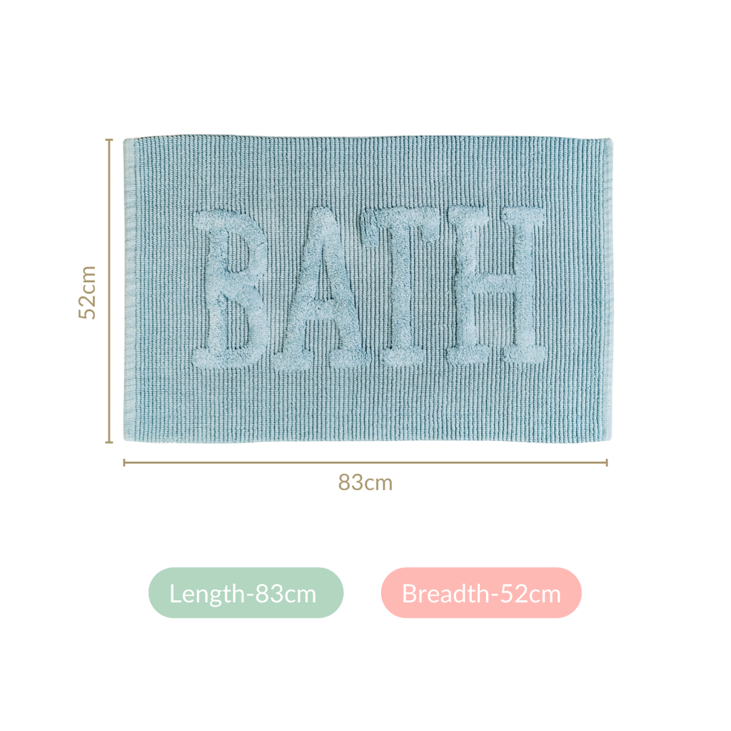 Ivory Blue Absorbent Bathroom Mat Large 32x20 Inch Nestasia
