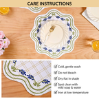 Blue Ivy Cotton Embroidered Table Mat Set Of 6 Nestasia