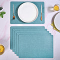 Rectangle Blue Dinner Table Mat Set Of 6 Nestasia