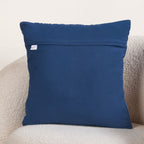Blue Stonewash Embroidered Cotton Cushion Cover 40x40cm Nestasia
