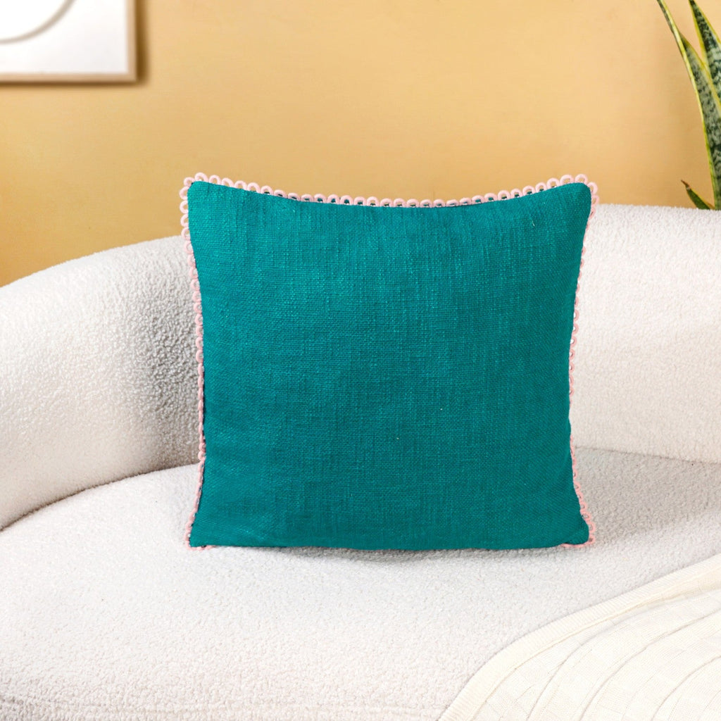 Bluebell Blush Cushion Covers With Looped Edging Set Of 2 Nestasia