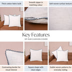 Blueline Lace Cotton Sofa With Looped Edging Set Cushion Cover Set Of 2 Nestasia