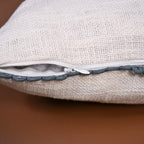 Blueline Lace Cotton Sofa With Looped Edging Set Cushion Cover Set Of 2 Nestasia