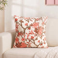 Blush Chinoiserie Cotton Embroidered Cushion Cover 45x45cm Nestasia