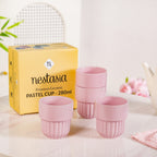 Snugsy Blush Pink Ceramic Stackable Cup Set Of 4 280ml Nestasia