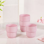 Snugsy Blush Pink Ceramic Stackable Cup Set Of 4 280ml Nestasia