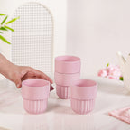 Snugsy Blush Pink Ceramic Stackable Cup Set Of 4 280ml Nestasia