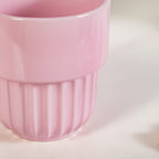 Snugsy Blush Pink Ceramic Stackable Cup Set Of 4 280ml Nestasia
