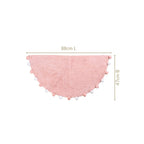 Blush Pink Pom Pom Pure Cotton Anti Slip Floor Mat 88x47cm Nestasia