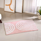 Blush Pink Anti Slip Tufted Cotton Floor Mat 82x52cm Nestasia