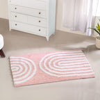 Blush Pink Anti Slip Tufted Cotton Floor Mat 82x52cm Nestasia