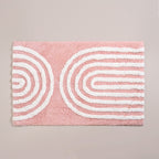 Blush Pink Anti Slip Tufted Cotton Floor Mat 82x52cm Nestasia
