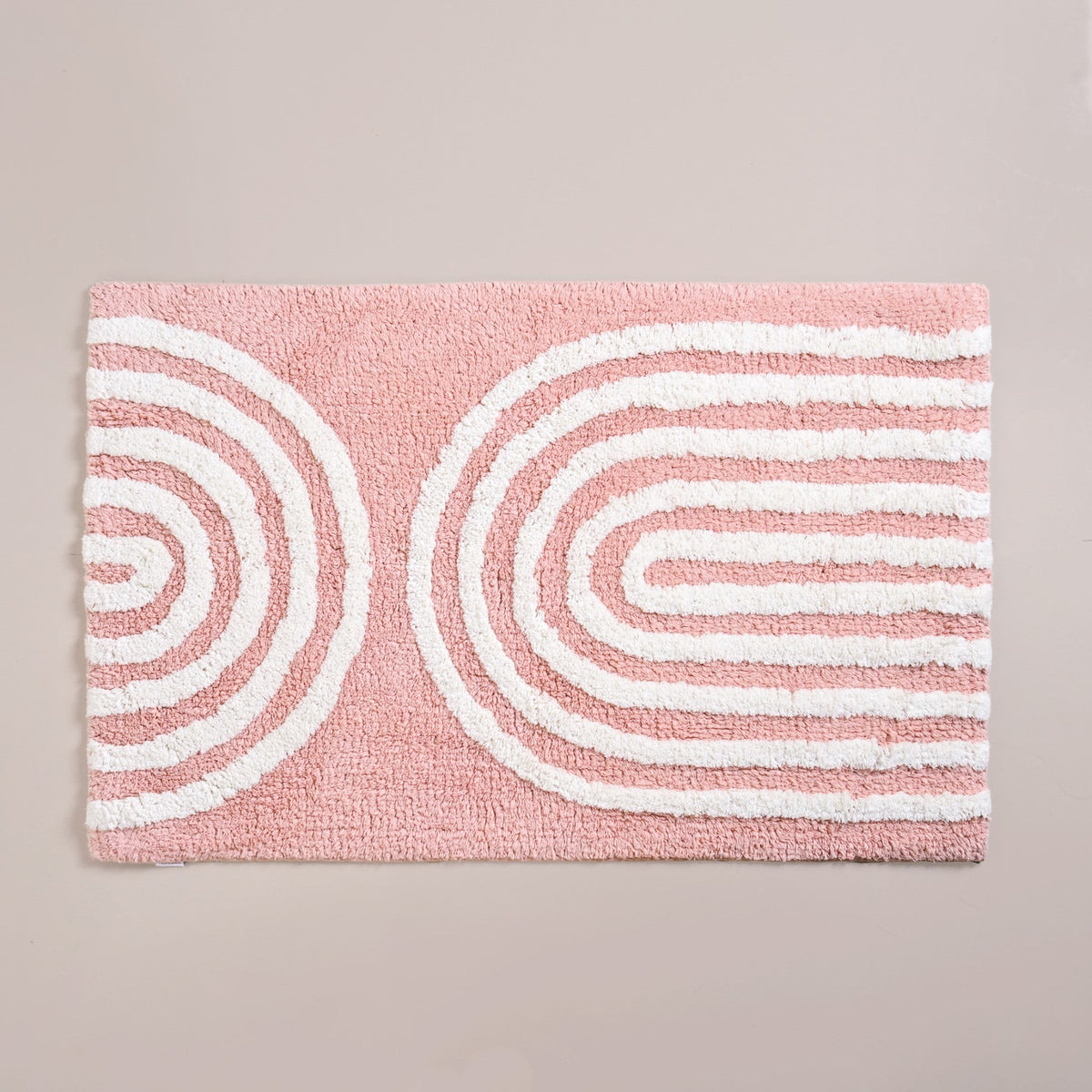 Blush Pink Anti Slip Tufted Cotton Floor Mat 82x52cm Nestasia