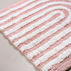 Blush Pink Anti Slip Tufted Cotton Floor Mat 82x52cm Nestasia