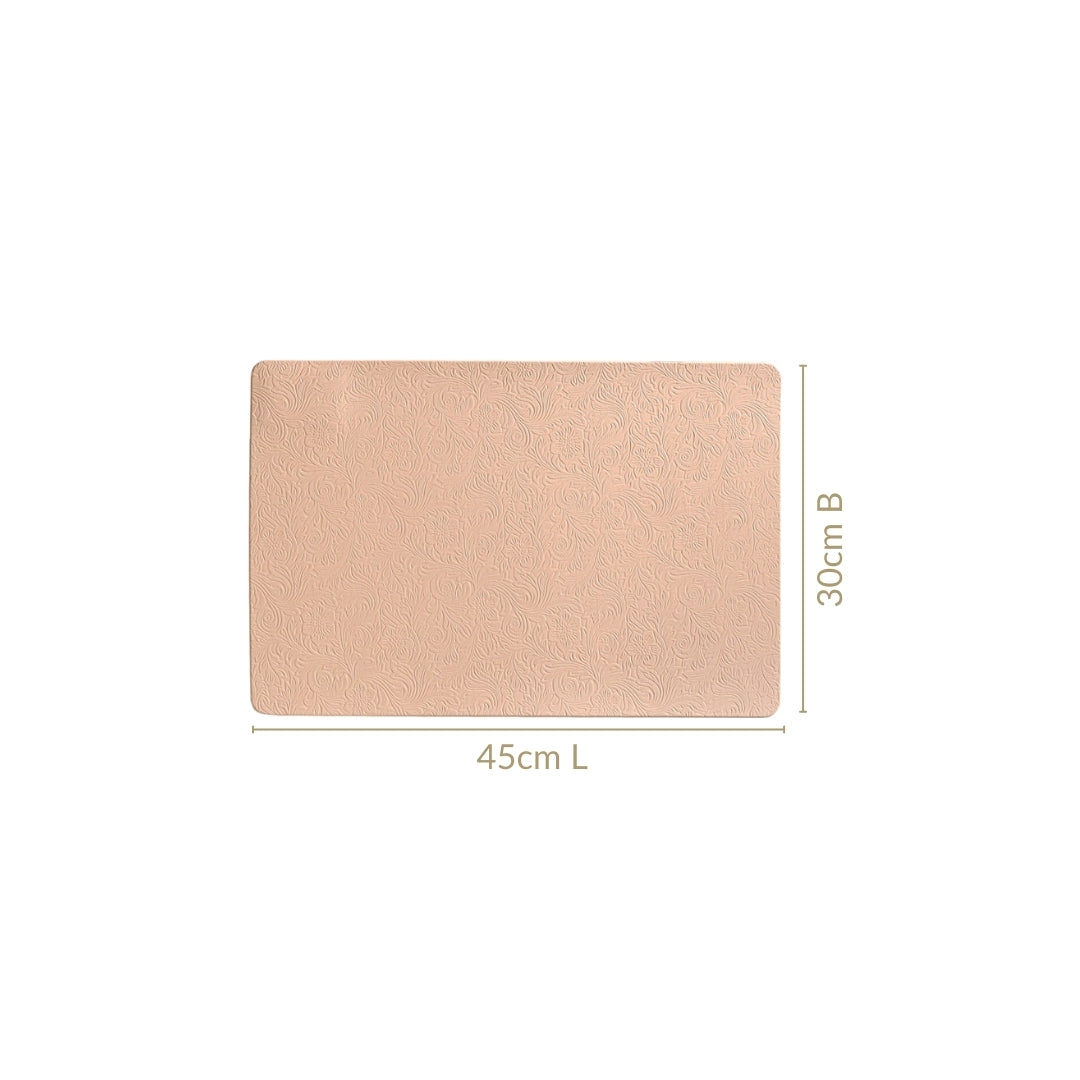 Blush Peach Embossed Table Mat Set Of 6 Nestasia