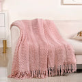 Blush Pink Feather Soft Throw Blanket Nestasia