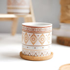 Botanic Expressions Ceramic Planter With Coaster Set Of 2 Nestasia