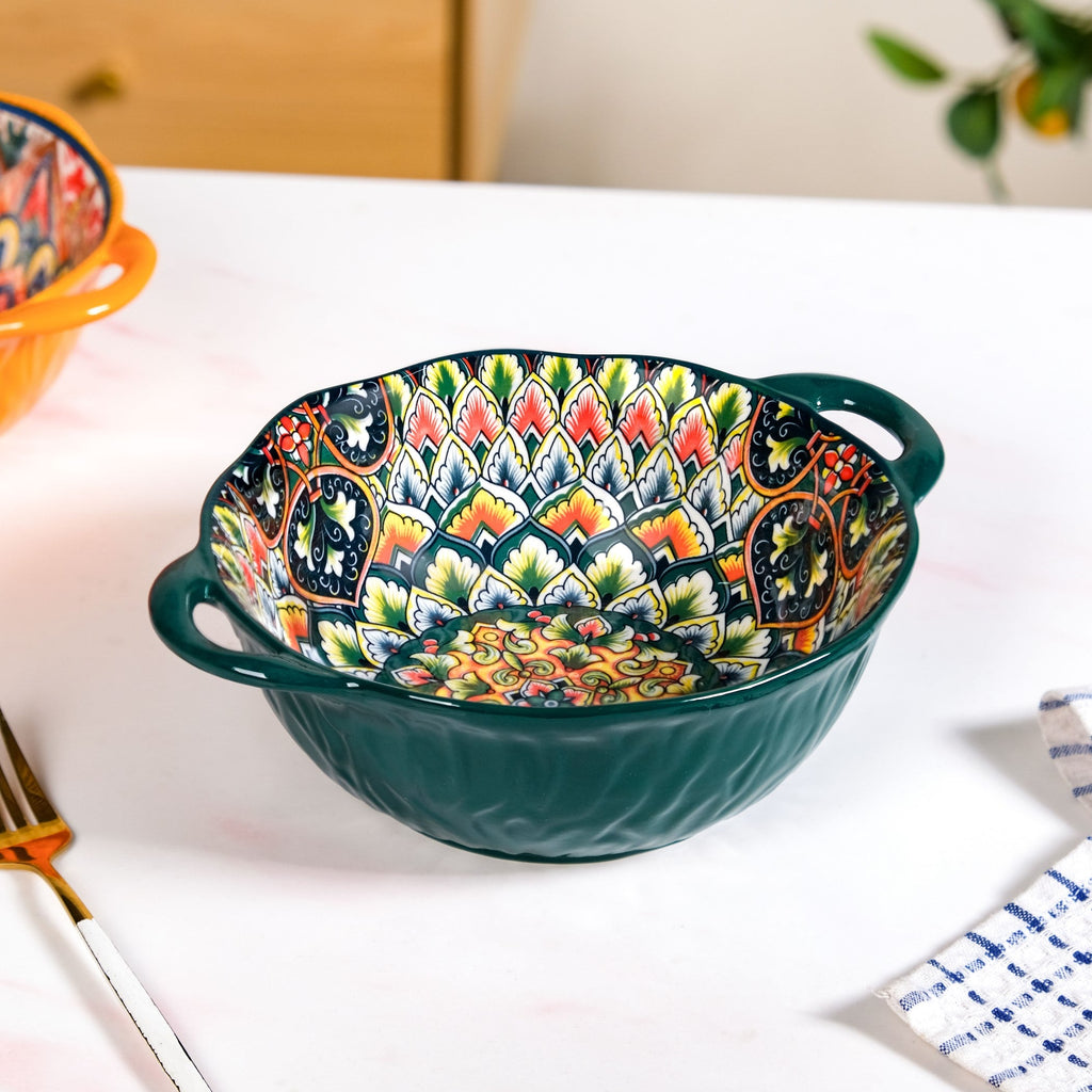 Mandala Melange Serving Bowl Green 1500ml Nestasia